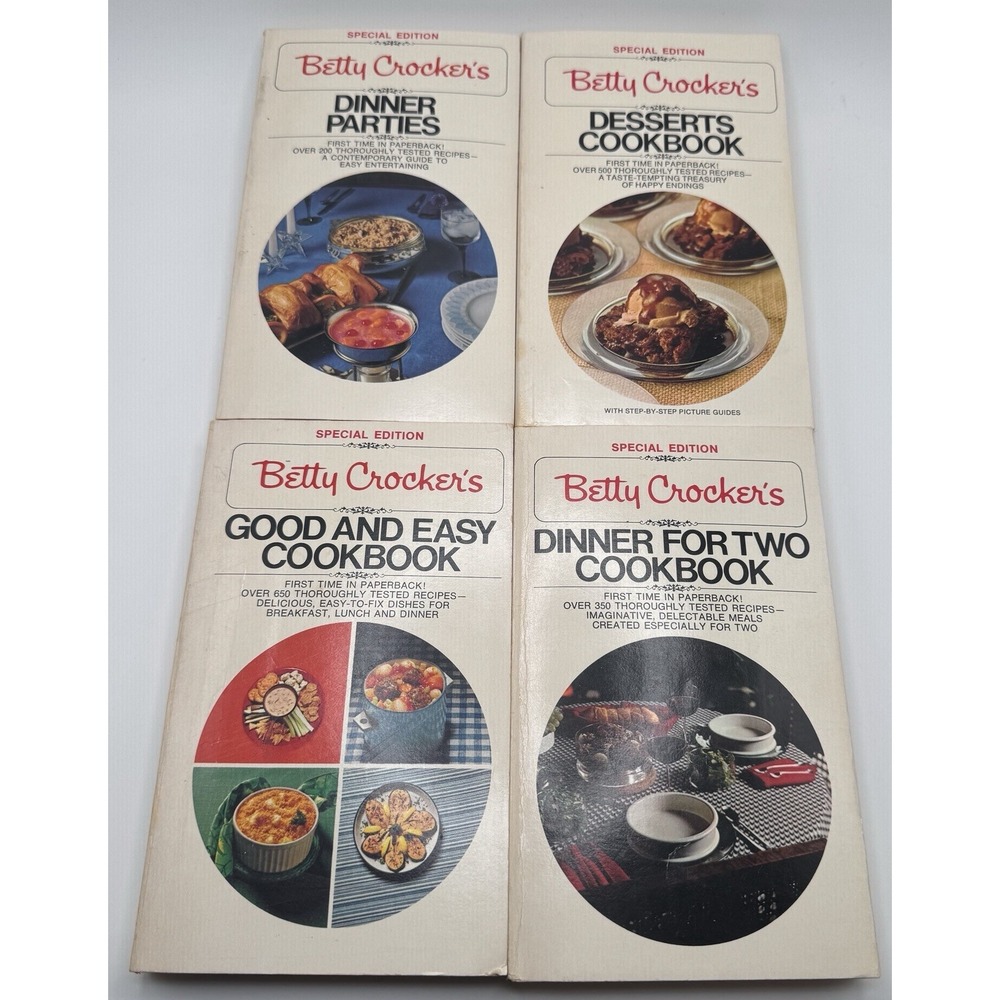 Betty Crocker Cookbook Lot ~ Special Edition ~ 4 Cookbooks 1970s Recipes Vtg